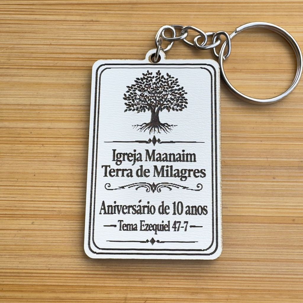 Kit Chaveiros Arvore - Igreja Personalizado MDF Aniversário Ministério Evento Religioso Lembrancinha em Madeira MDF