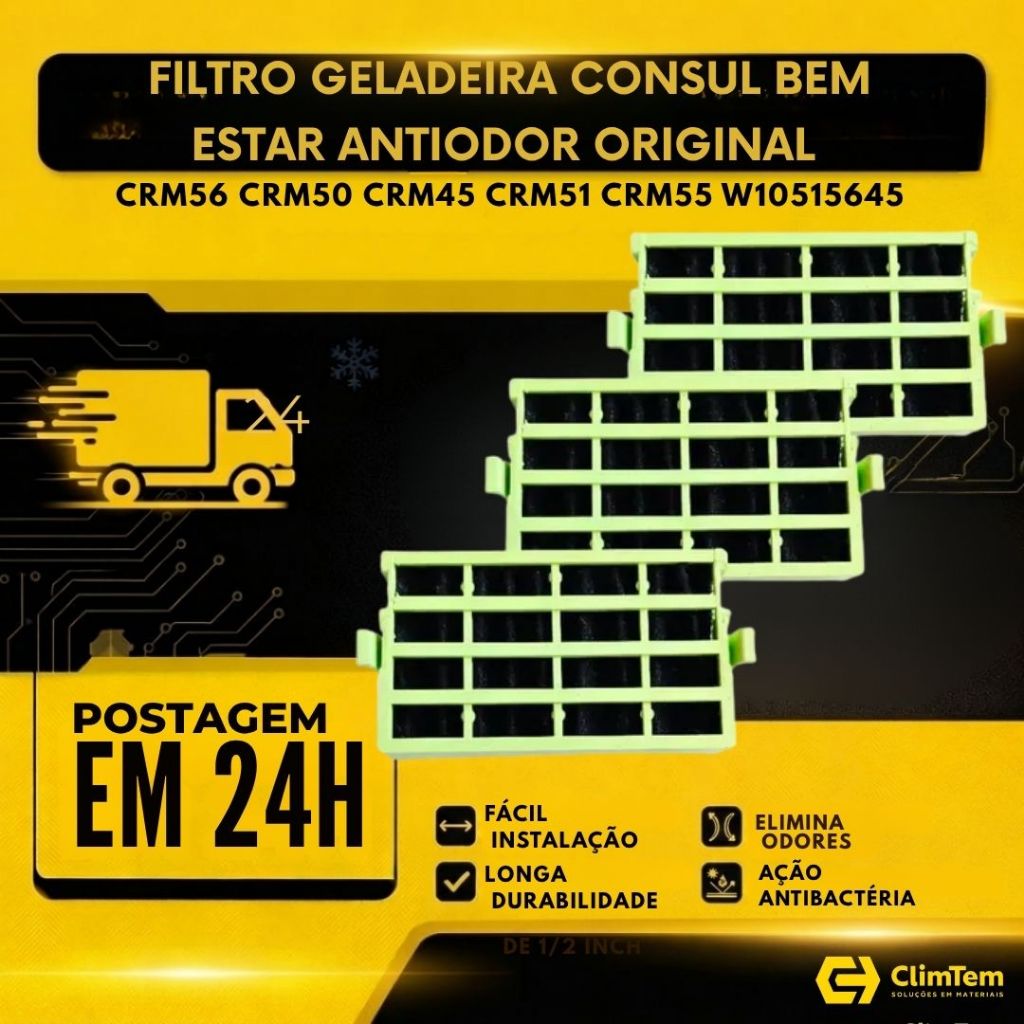 Filtro Geladeira Consul Bem Estar Antiodor Original Crm56 CRM50 CRM45 CRM51 CRM55 W10515645