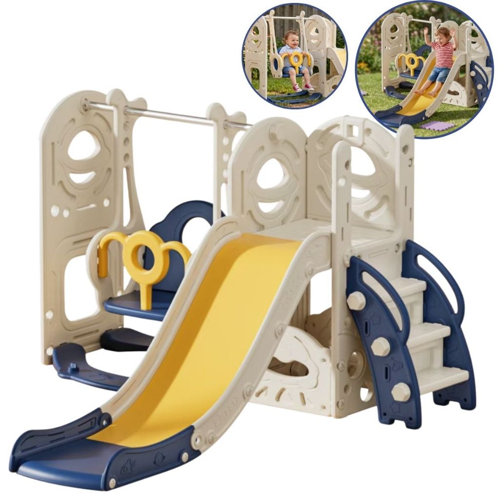 Playground Infantil 3 em 1 Azul Importway Escorregador Balanço Basquete