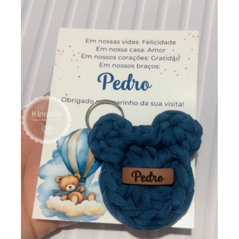 Chaveiro de Ursinho Lembrancinha Maternidade Nascimento Chá de Bebê Chá de Fraldas Lembrança personalizada