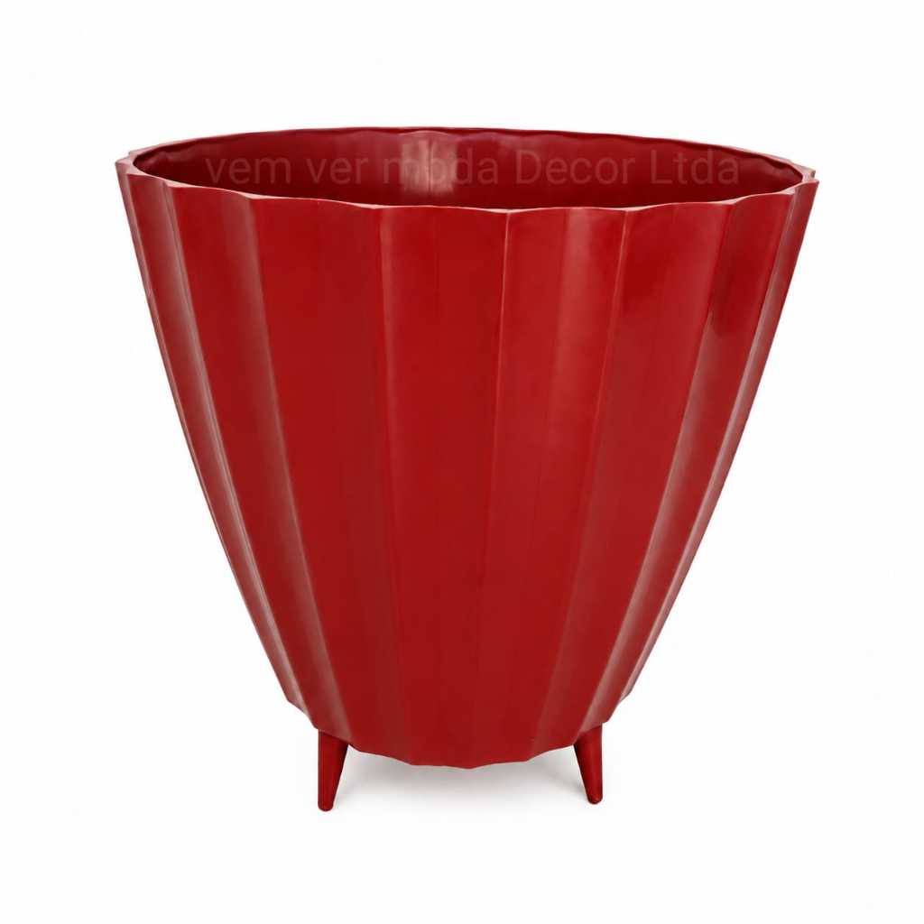 Vaso Grande para Plantas 34x35 Cachepot Plástico Resistente Alto Brilho Decorativo Bojo Cacau