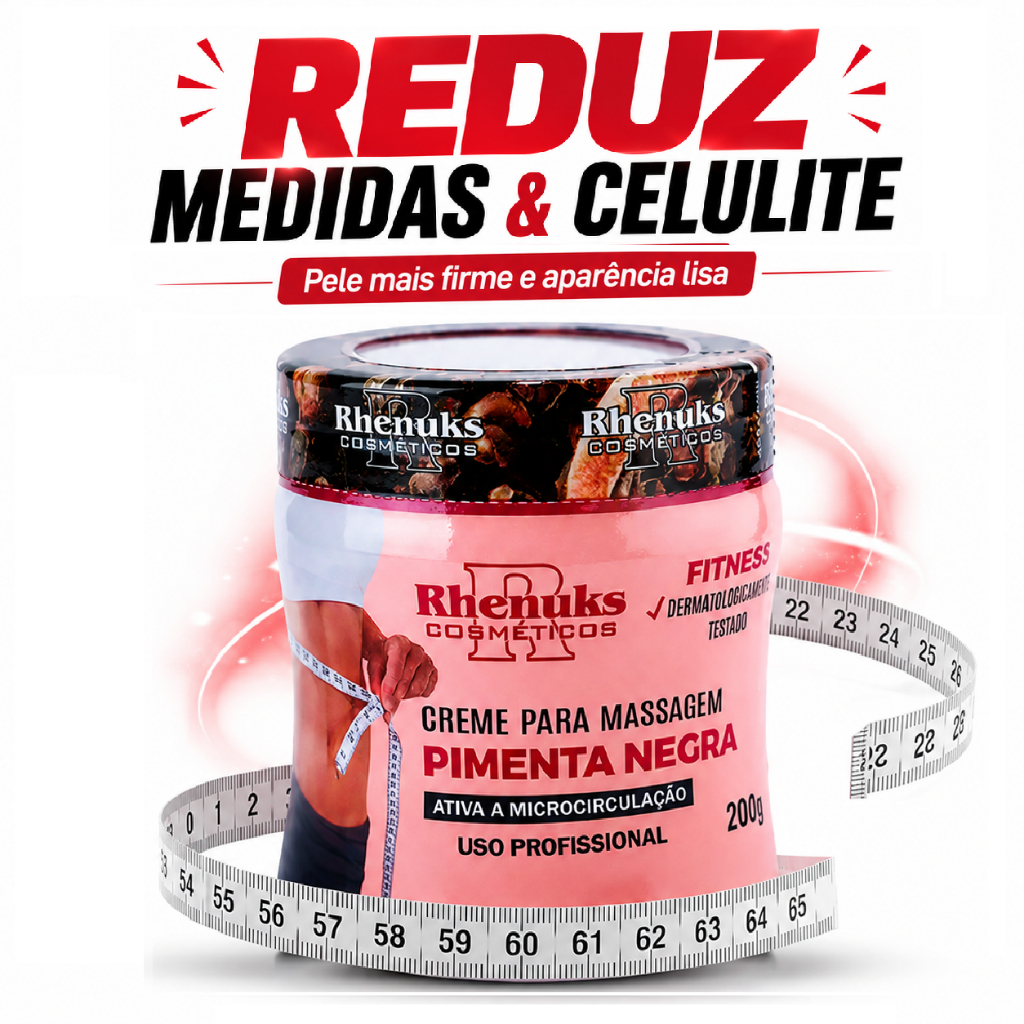 Creme  Pimenta Negra  Redutor de Medidas alivia Celulite Firmador Corporal 200g Para Massagem diaria