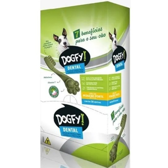Caixa C/ 30 pacotes de Snacks Dogfy Dental mordedor mastigável Limpa Dentes Tártaro Petshop