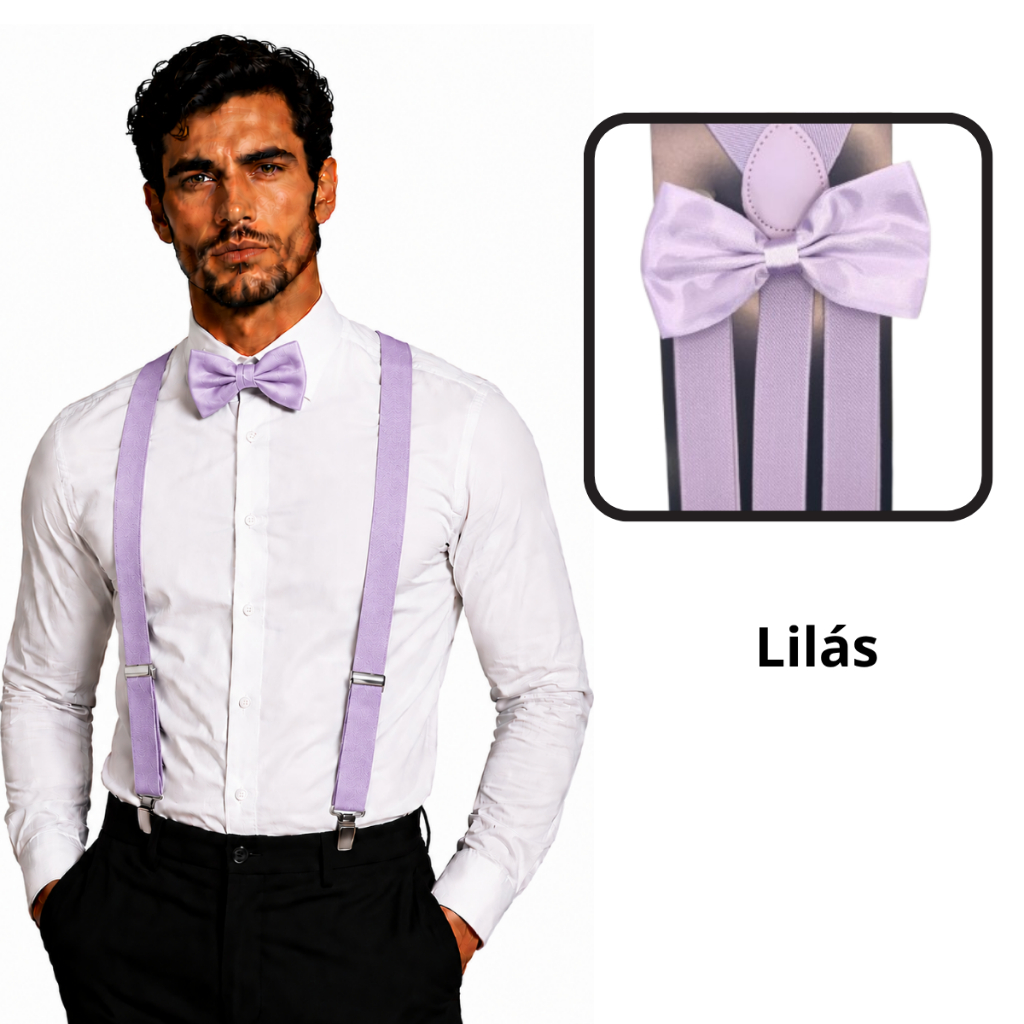 Kit Suspensorio Masculino Padrinho Gravata Borboleta Regulável Ajustavel