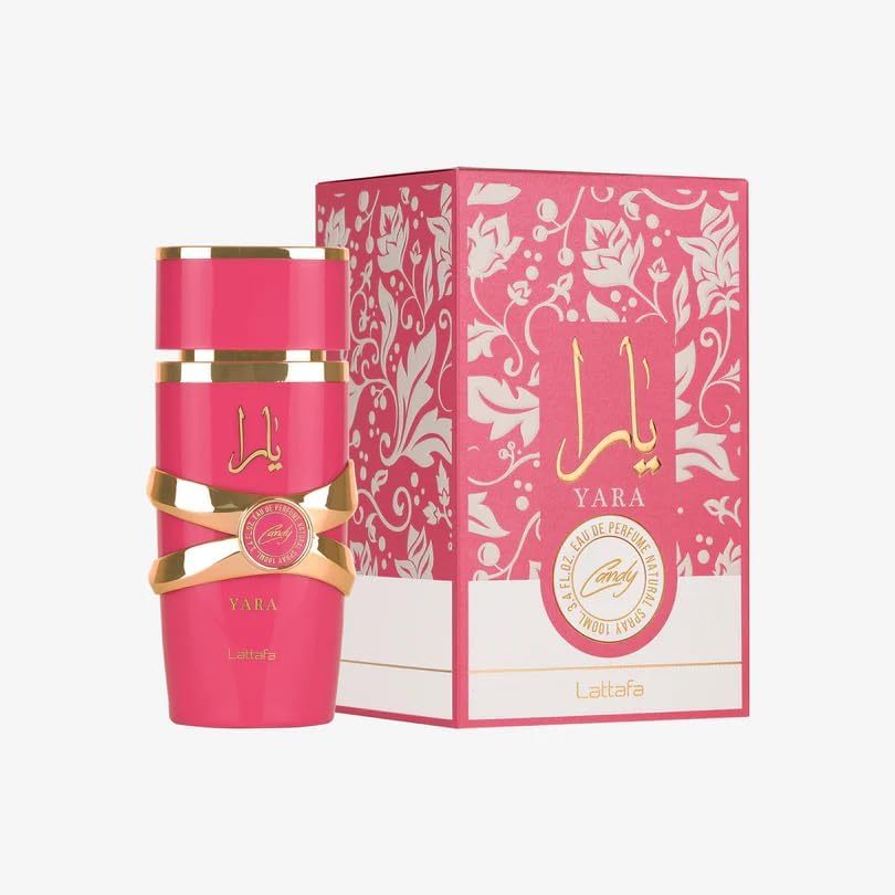 Perfume arabe 100ml candy rosa Eau de Parfum Floral Frutado, Frasco Rosa - 100% Original