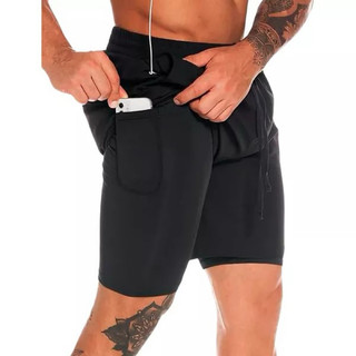 short dryfit térmico dois em um academia caminhada bicicleta corrida run