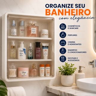 Organizador Armário Expositor de Parede 3 Níveis Para Maquiagem