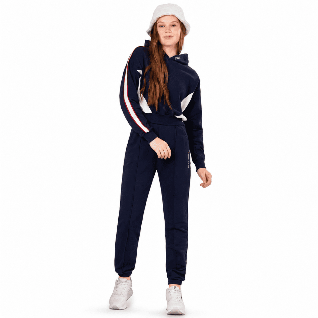 Conjunto Moletom Juvenil Feminino Lunender Com Capuz Casual Fashion Inverno Premium