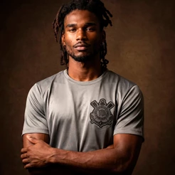 Camisa Corinthians Chumbo Bordado Masculino Oficial