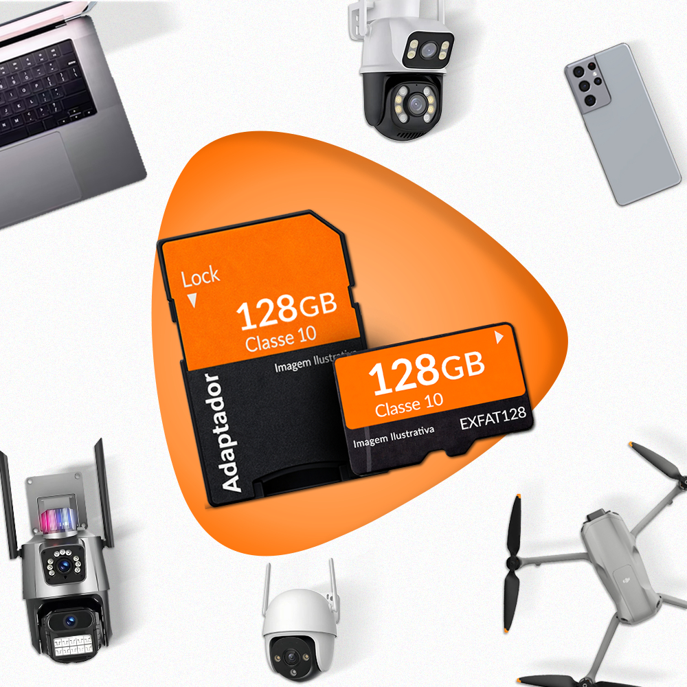 Cartão Memória 128gb P/câmera Segurança Wifi Intelbras Original Cartão de Memória para Câmera