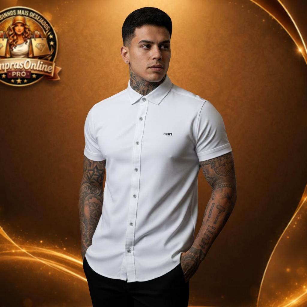 Camisa Masculina de Viscose com Elastano | Casual Confortável e Leve | ComprasPró