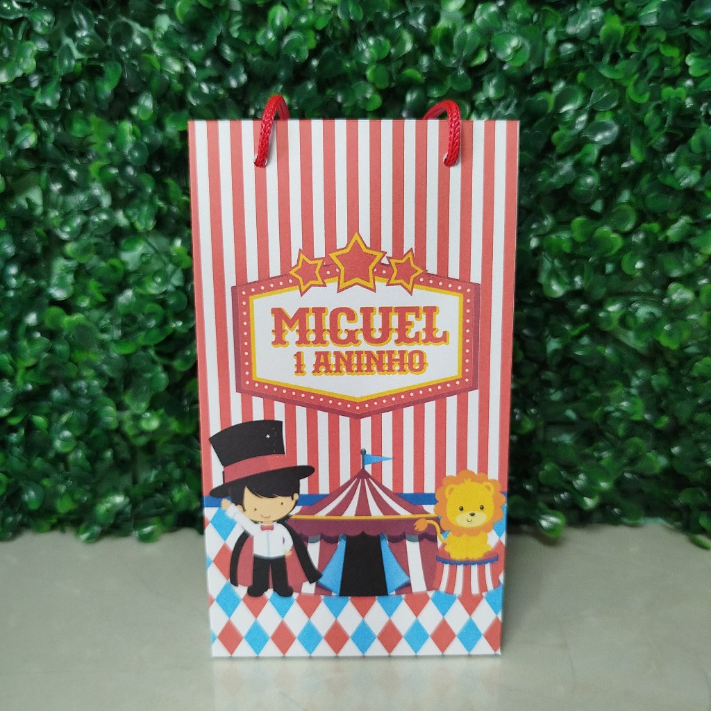 Sacolinha Surpresa Circo Personalizada Lembrancinha de Aniversário Festa Infantil