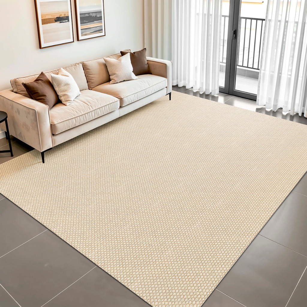 Tapete Sala Sisal Antiderrapante 2,00x3,00 Grande Rústico Decorativo Artesanal de Tear Areia Bege