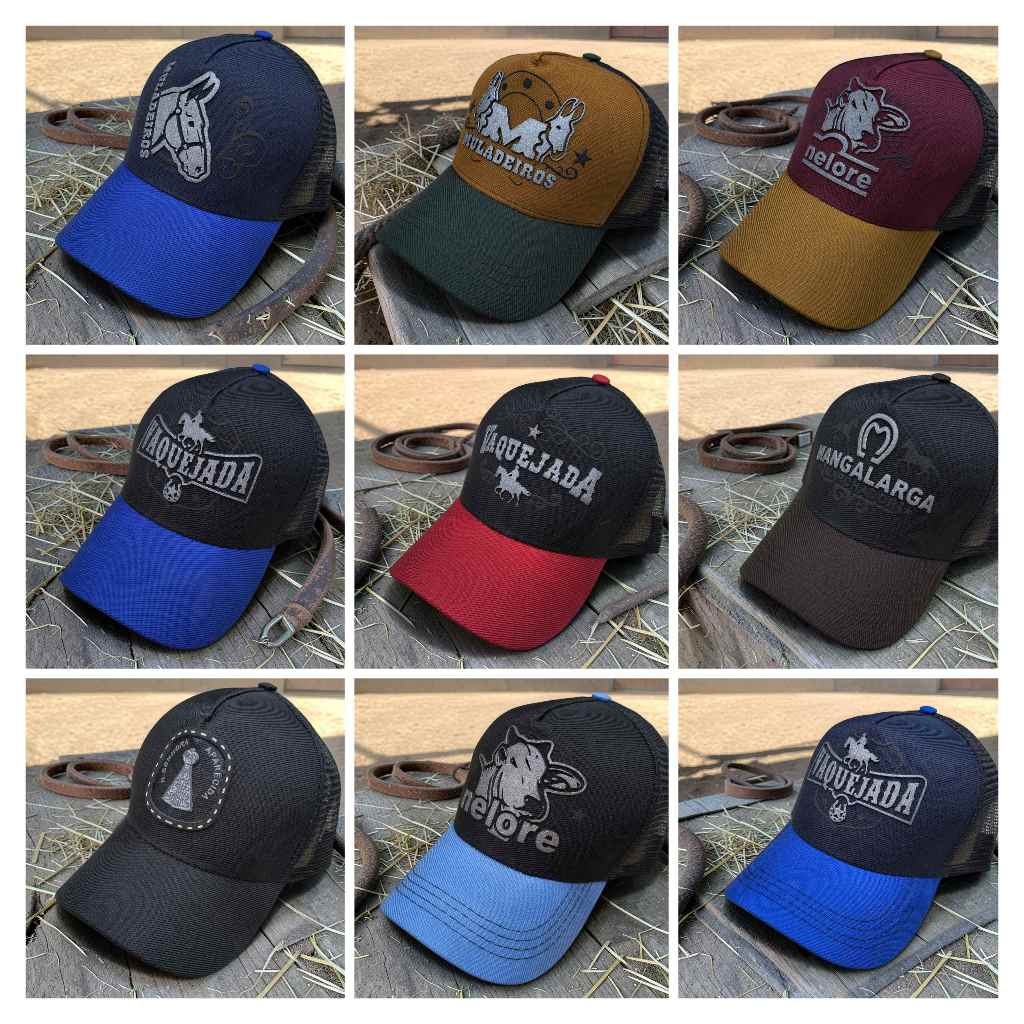 kit 10 boné multimarca brim bordado basico aba curva atacado revenda country