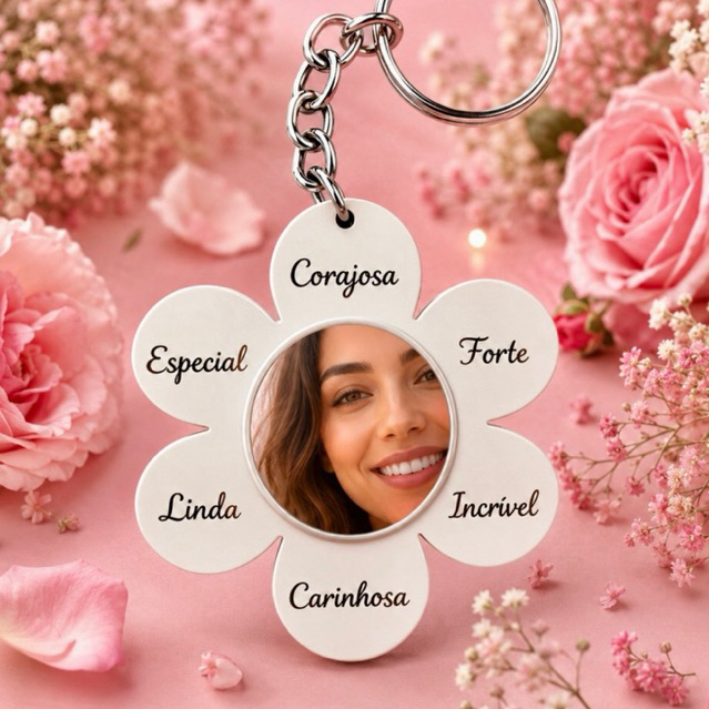 Kit FLOR MENSAGEM COM ESPELHO para escola, dia das mães, mulheres, lembrancinhas
