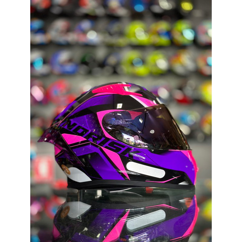 CAPACETE NORISK FLOW PULSE ROXO ( 2 VISEIRAS )