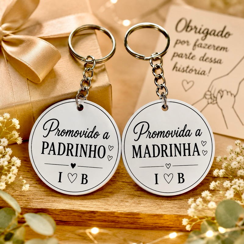 KIT Chaveiro Padrinhos branco, decoração, lembrancinhas, casamento decoração festa