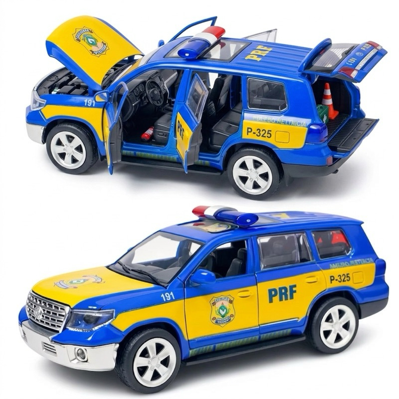Carrinho Miniatura Viatura da Polícia Federal Rodoviária Em Metal
