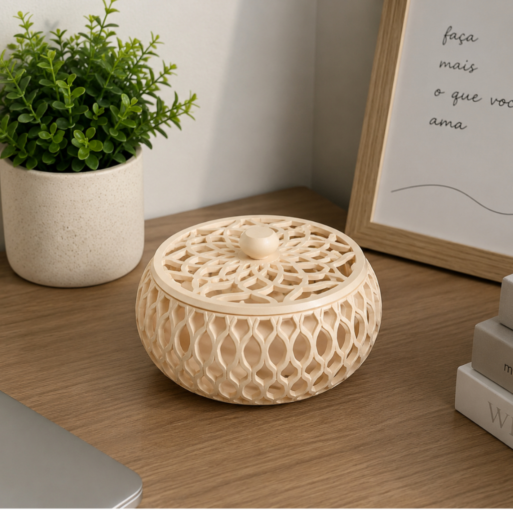 Cesto Organizador Decorativo Estilo Boho Porta Joias E Objetos Centro da Mesa na Sala ou Penteadeira.