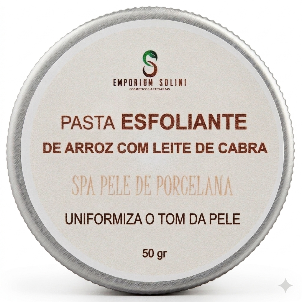 Pasta Esfoliante Facial Água de Arroz Emporium Solini - Renovação Celular, Limpeza Profunda e Pele Iluminada Natural SPA