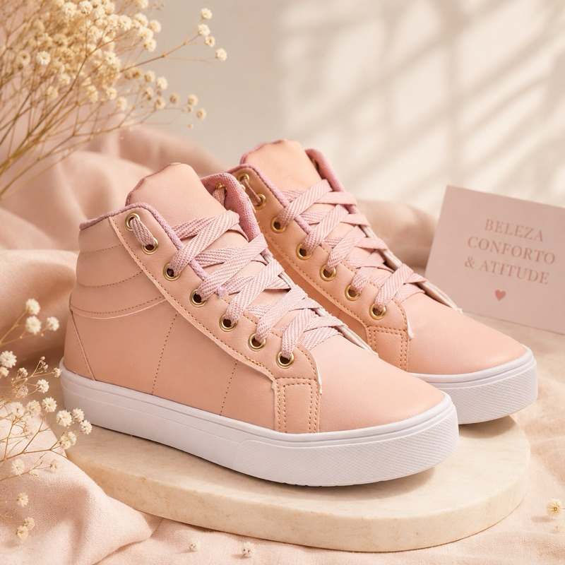 Botinha Fitness Tenis Feminino Cano Alto Modinha Bota Confortavel Blogueira Bota Feminino