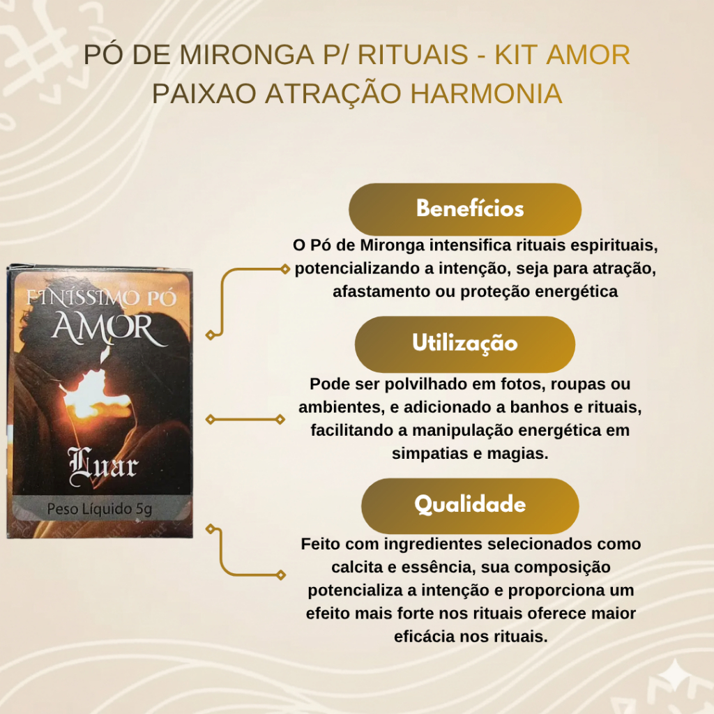 Pó De Mironga P/ Rituais - Kit Amor Paixao Atração Harmonia — imagem 2 de 2