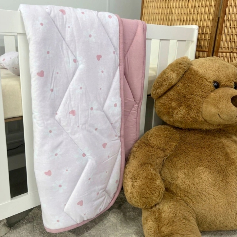 Detalhes do Edredom de Berço Em Malha Fio Penteado 100% Algodão
