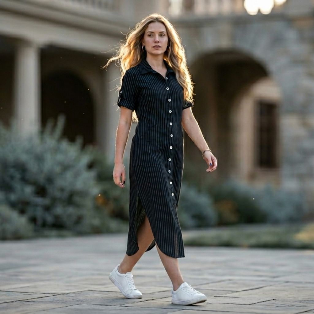 Vestido Midi Soltinho Básico Confortável Moda Evangélica Chemise Longa Botão Amamentação Trabalho