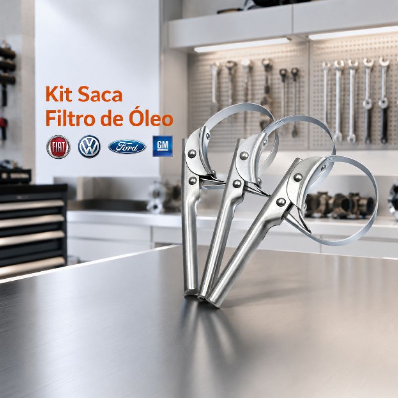 Kit Jogo Saca Filtros Populares Nacionais, Fiat, Ford, Volkswagen e GM Chevrolet e Motos