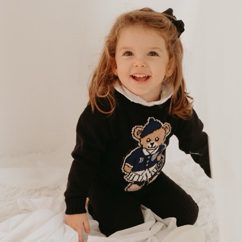 Suéter Blusa Urso Ted Infantil Tricô Tendência