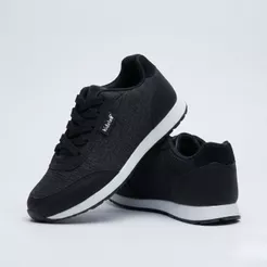 Kidstep Tenis Escolar Infantil Masculino Jogging Preto com Cinza 20 ao 27