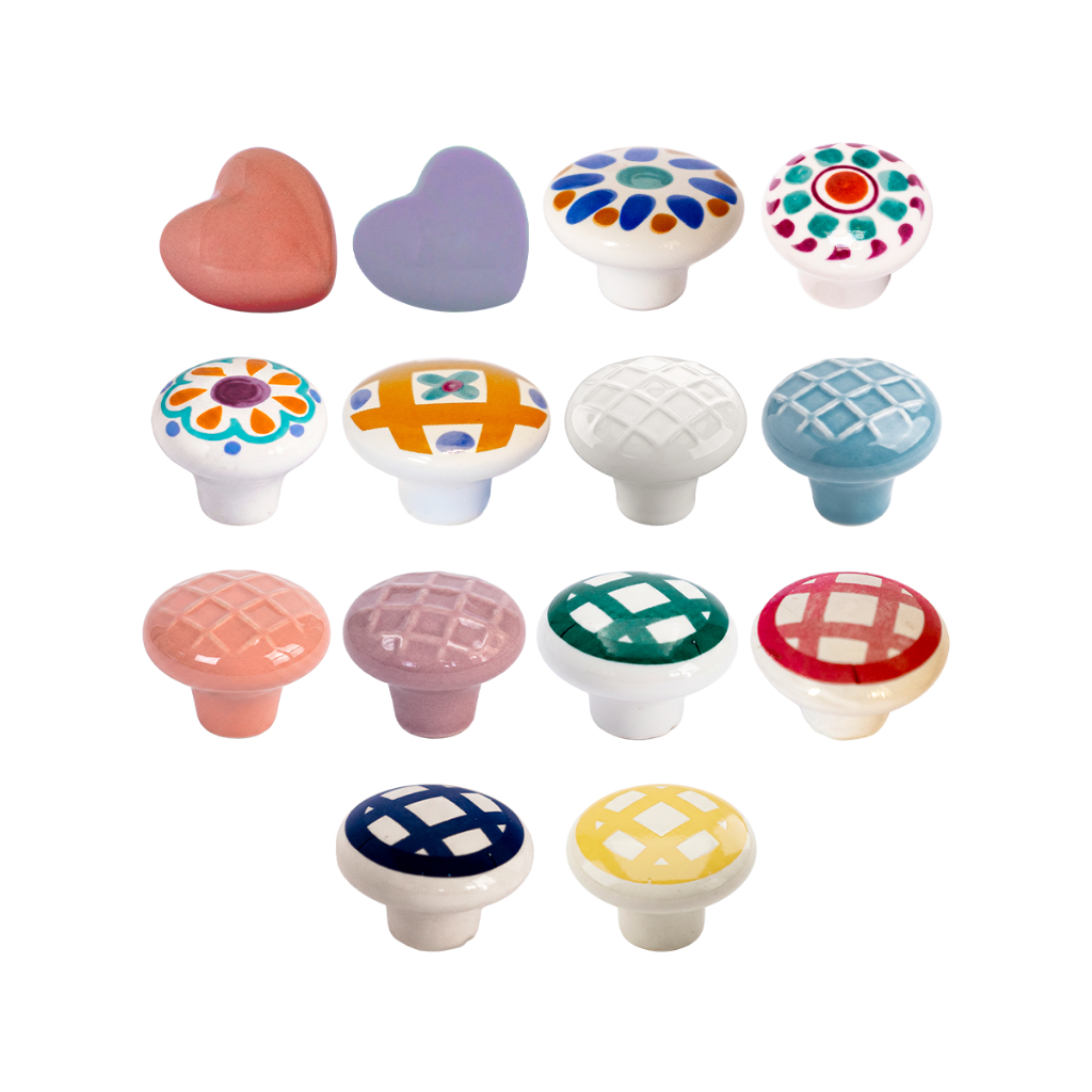 Kit 2 Puxador Porcelana Cerâmica Gaveta Armário Coração