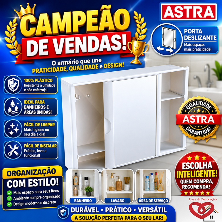 🔥 Armário Versátil Astra A21 Branco – Compacto, Funcional e Perfeito para Qualquer Ambiente