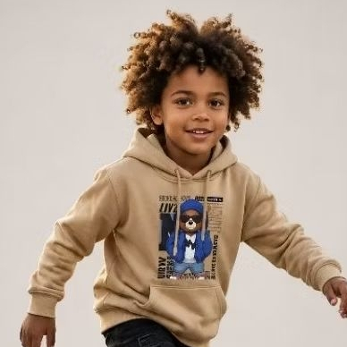 Moletom Infantil Juvenil Canguru Flanelado Casaco inverno jaqueta Quentinho Estampado Menino Casual Moda Brooklyn 2 ao16