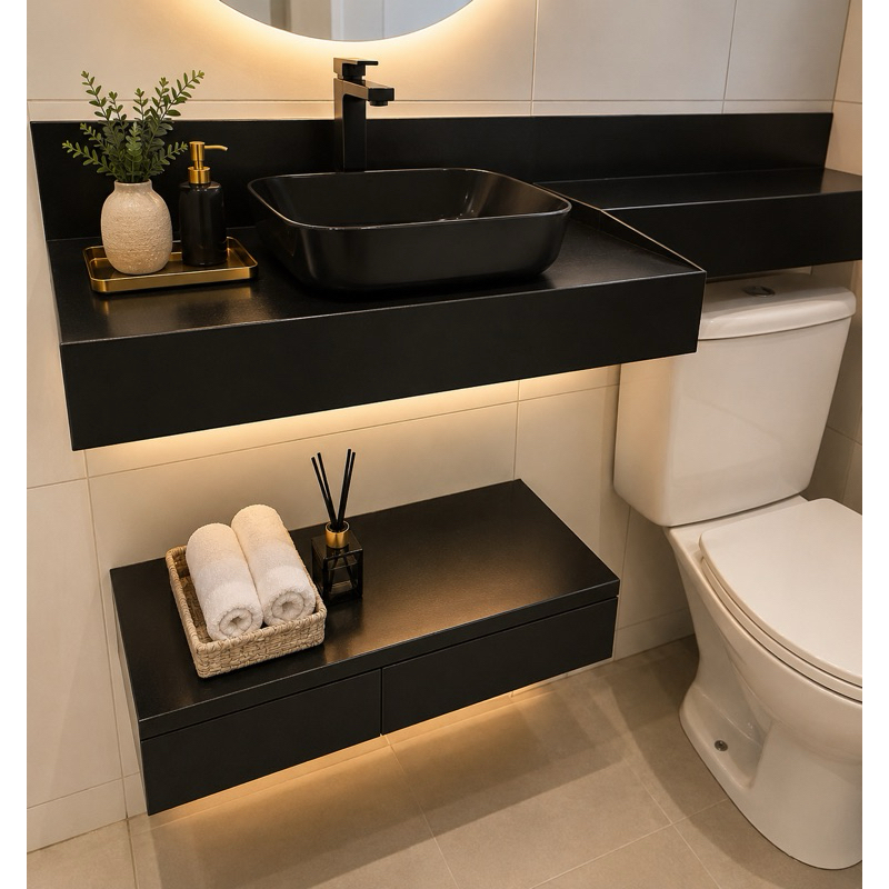 Kit Bancada em Porcelanato com Extensão - Várias Medidas