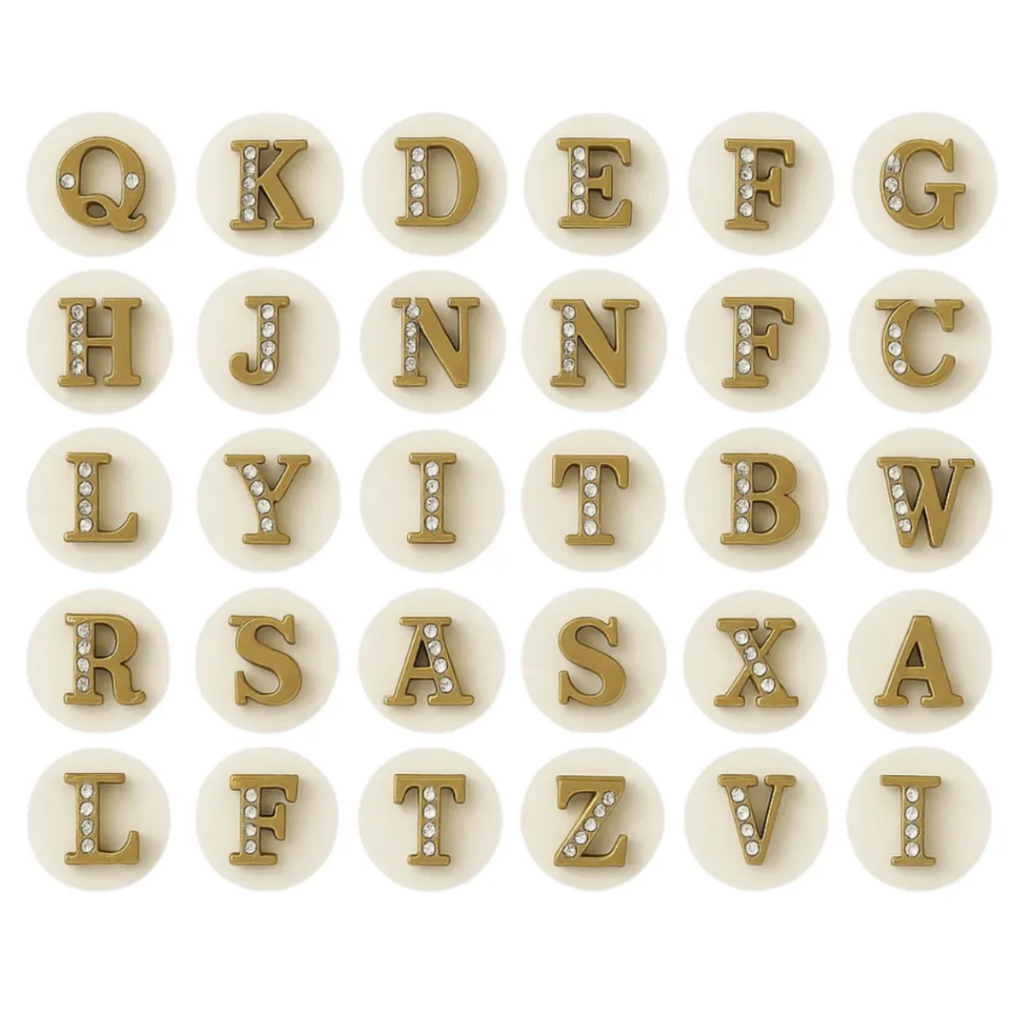 Letras Passantes Douradas Com Strass