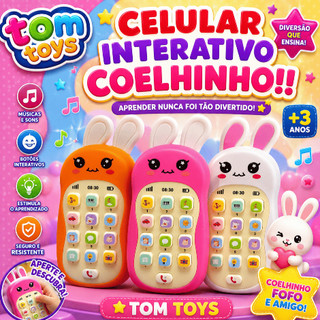 Celular  Telefone Interativo Capivara ou Coelho coelhinho Infantil com Sons e Músicas Edu…