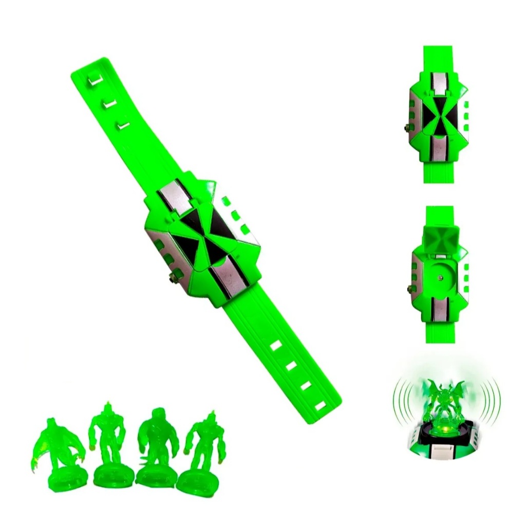 Relógio Omnitrix Ben 10 Com Luz E Som Inclui 4 Bonecos