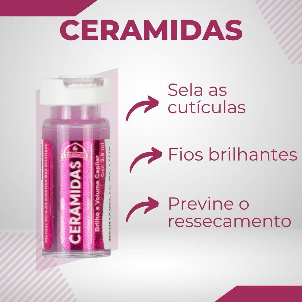 Ampola Ceramidas Sela as cúticulas Brilho e Força Capilar Dermabel