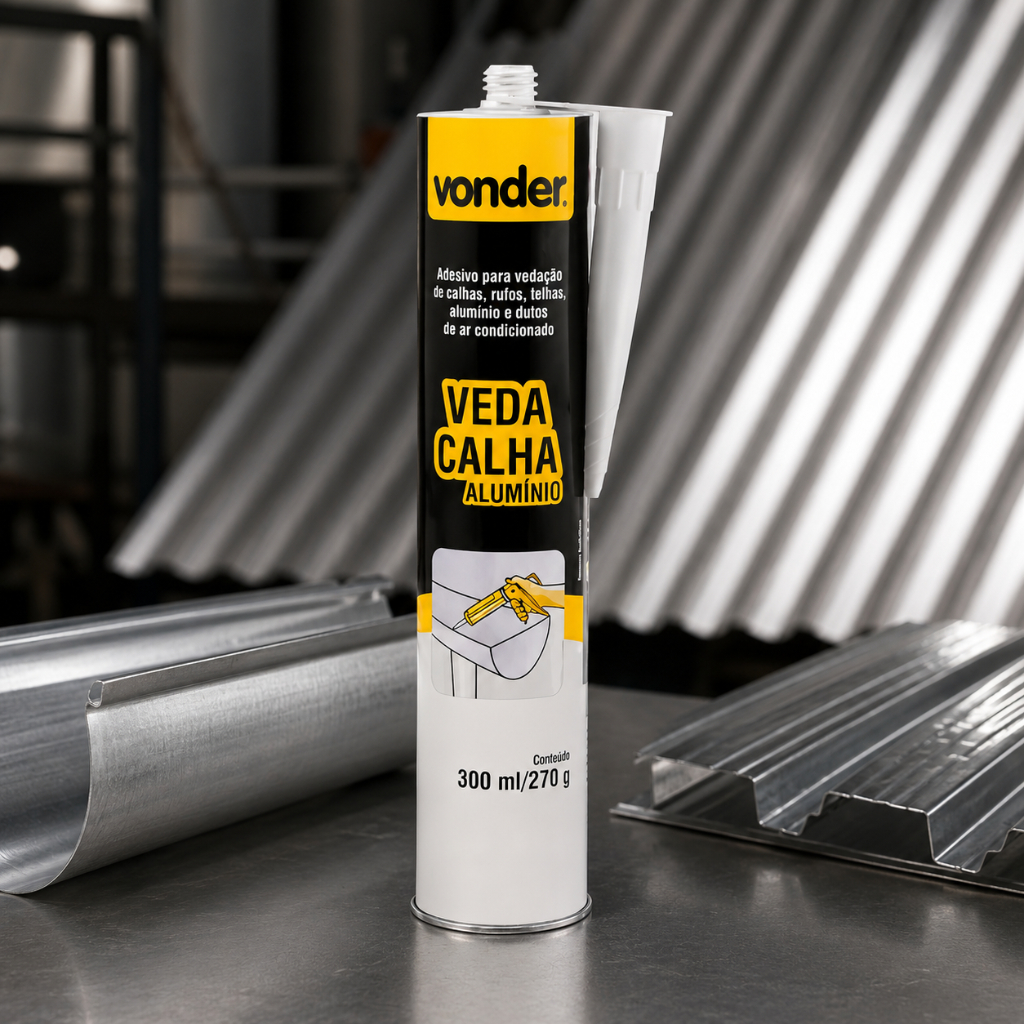 Veda Calha Alumínio 300ml Para Chapas Rebites Telhas Metálicas De Amianto Construção Civil Vonder