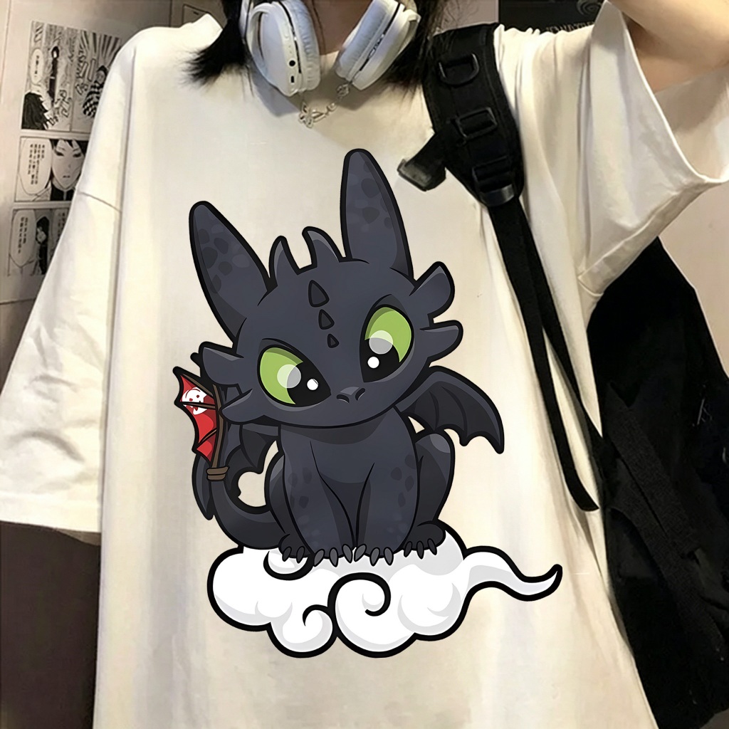 [Camiseta Premium em Algodão Puro]TT Camiseta Casal/ Amigos Soluço e Fúria da noite Como treinar seu dragão T-shirt — imagem 2 de 2
