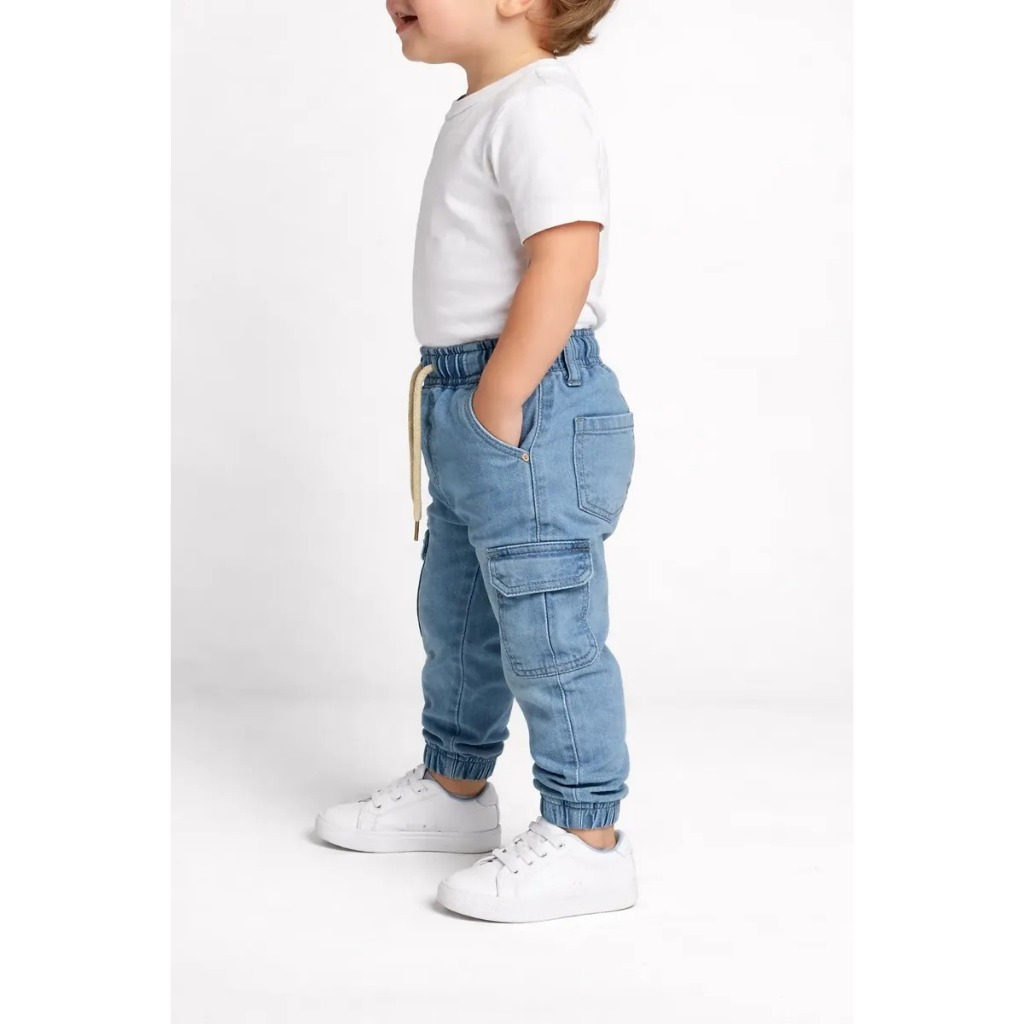 Calça Cargo Jogger Infantil Menino bebe – Estilo e Conforto (1 a 3 Anos)