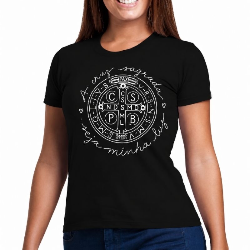Camiseta Feminina Baby Look Cruz de São Bento