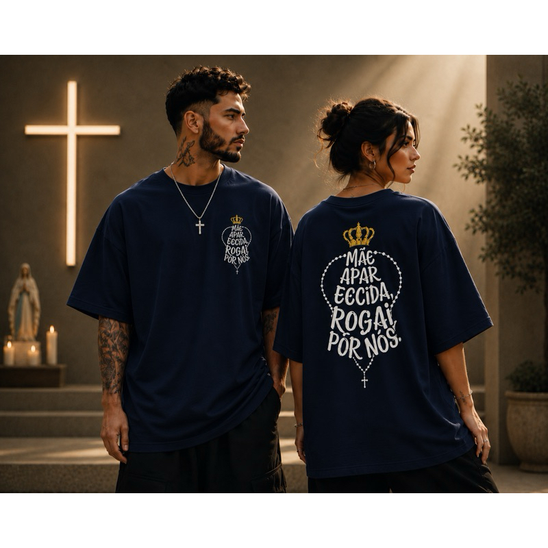 Camiseta Gospel Streetwear Oversized Masculina Feminina Moda Cristã Premium 100% Algodão Moda Urbana Streetwear