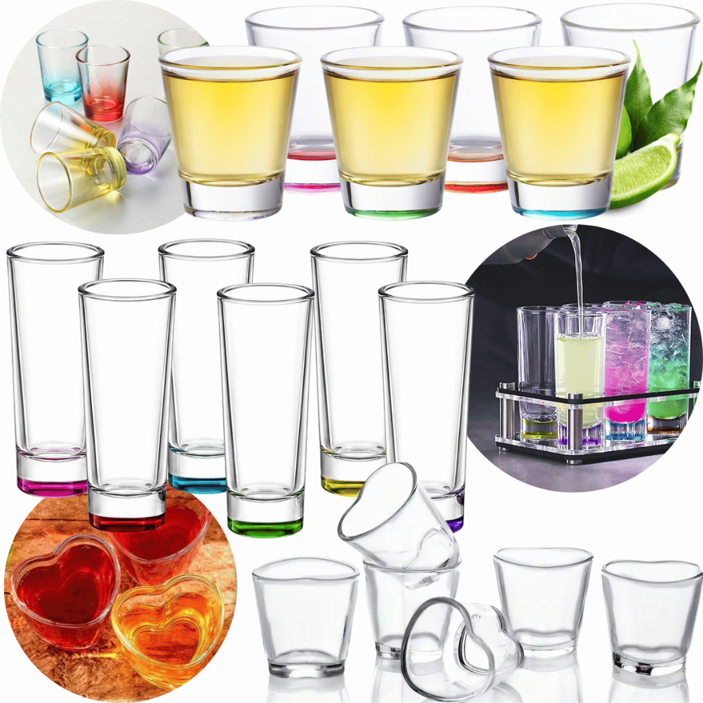 Mini Copos Shot 50ml Transparente Vidro Aperitivo Copinho Licor Tequila Degustação Cachaça Coração