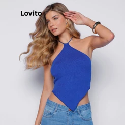 Lovito Top Feminino de Tricot Frente Única KTB1324BRL1354