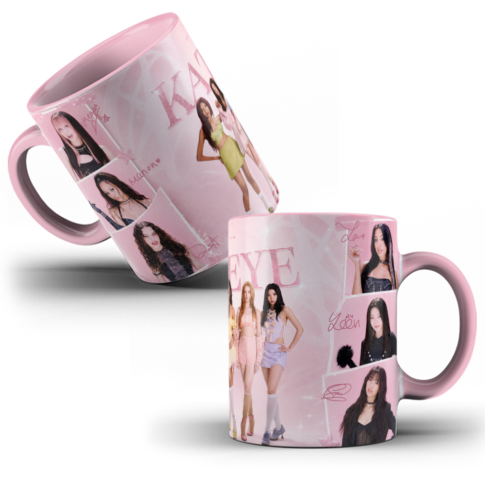 Caneca de Porcelana Grupo Katseye Autógrafos
