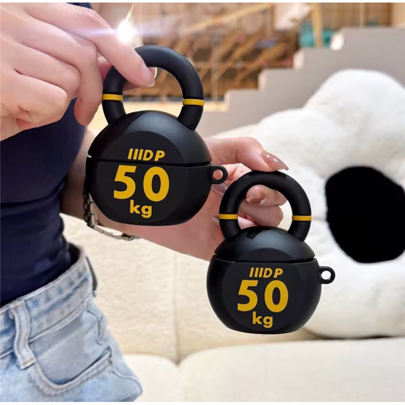 Capa Protetora Silicone Fitness 50kg para AirPods Pro 3 com Chaveiro | Antichoqu