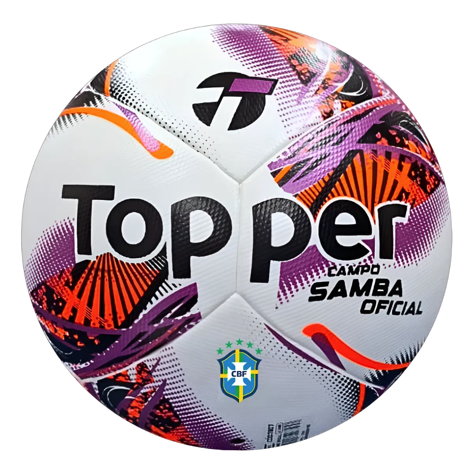 Bola Campo Topper Samba Oficial Futebol Tamanho 5 Durável Resistente Treino Jogo Alto Desempenho