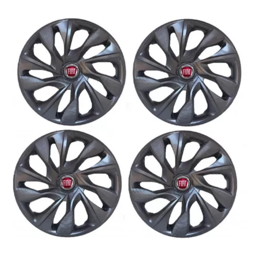 Jogo Calota DS4 Fiat Grafite Idea Linea Marea Palio Premio Punto